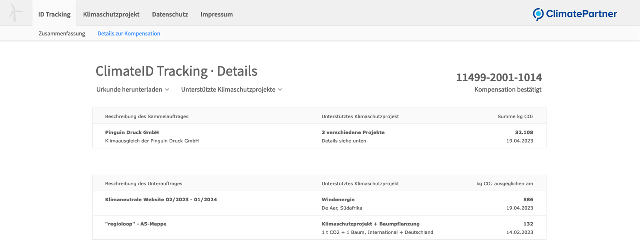 ClimatePartner Tracking-ID