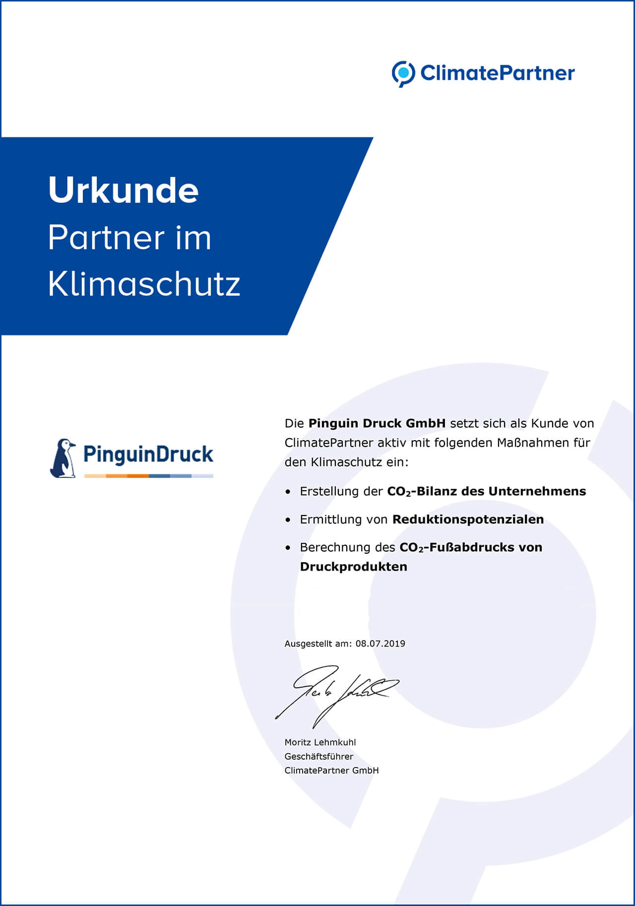 ClimatePartner Urkunde