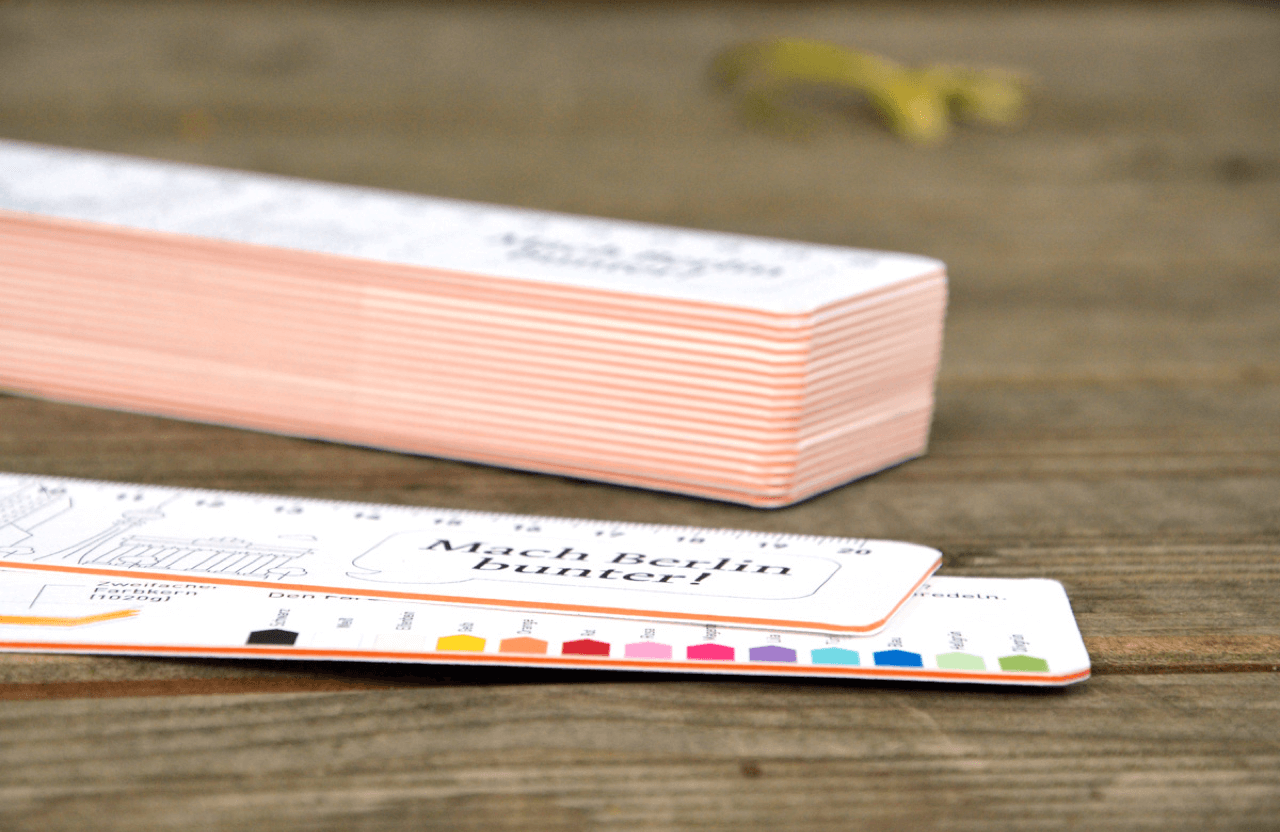 Lesezeichen mit Linealfunktion aus dem Multiloft-Papier