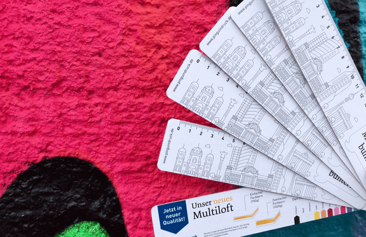 Lesezeichen mit Linealfunktion aus dem Multiloft-Papier